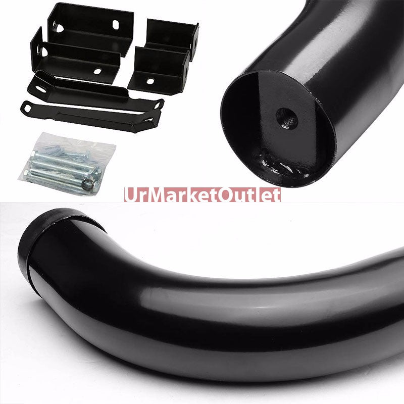 90 Bend End Black Running Board Nerf Bar For 02-13 Chevrolet Avalanche Crew Cab