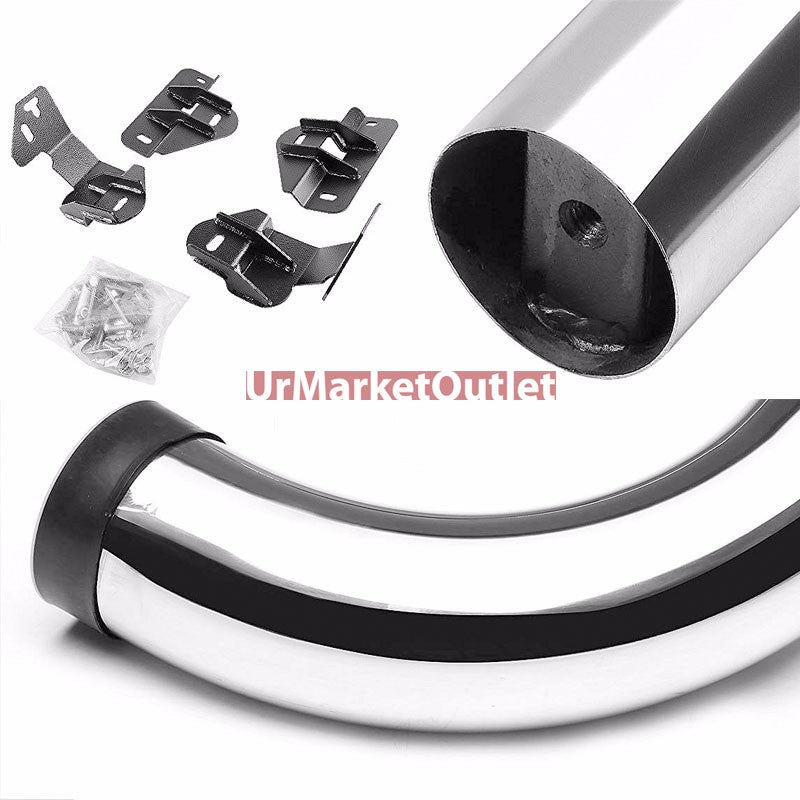 90 Bend End Metal Running Board Nerf Bar For 04-14 Ford F-150 Standard Cab