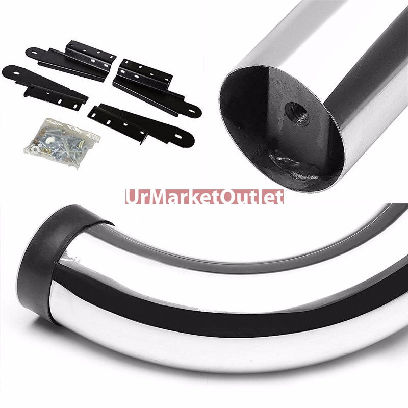 90 Bend End Metal Running Board Nerf Bar For 04-08 Ford F-150 P221 Crew Cab
