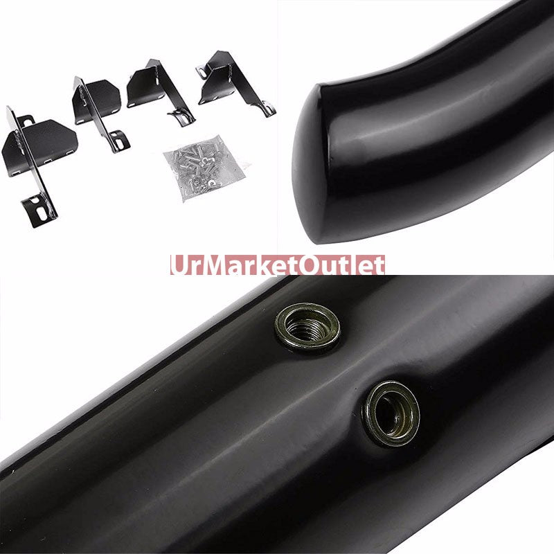 90 Bend End Black Running Board Nerf Bar For 07-18 Jeep Wrangler 2-Door (JK)