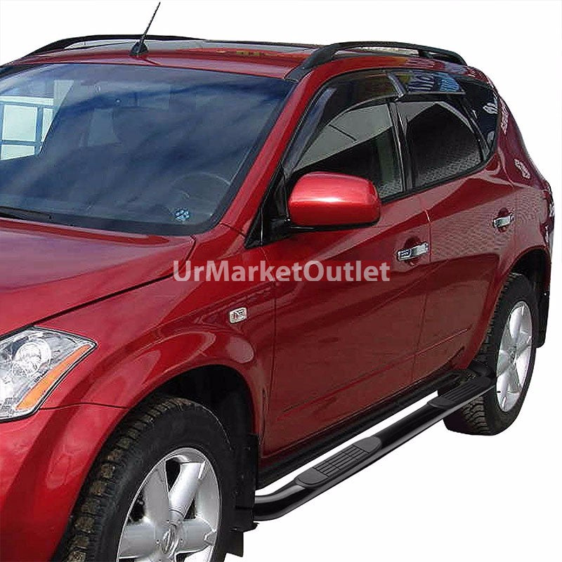 90 Bend End Black Running Board Nerf Bar For 03-08 Nissan Murano (Z50)