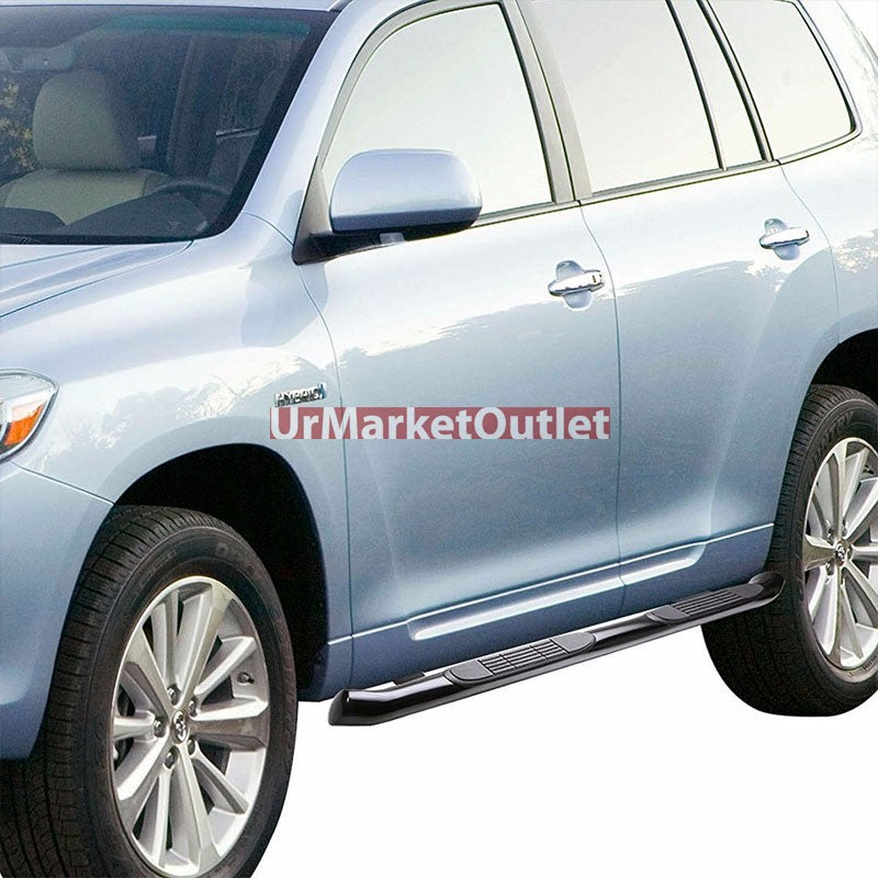 Curved End Black Running Board Nerf Bar For 01-07 Highlander/04-06 Lexus RX330