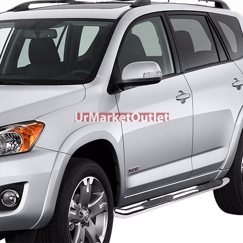 Curved End Metal Running Board Nerf Bar For 06-12 Toyota RAV4 (XA30 3rd Gen)
