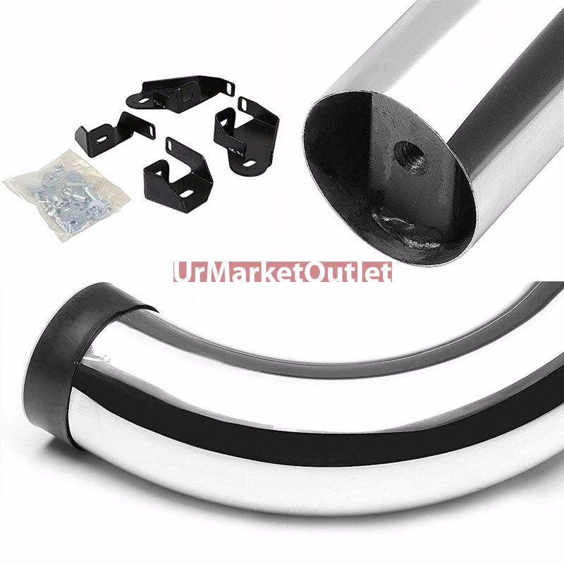 90 Bend End Metal Running Board Nerf Bar For 01-04 Toyota Tacoma Crew Cab