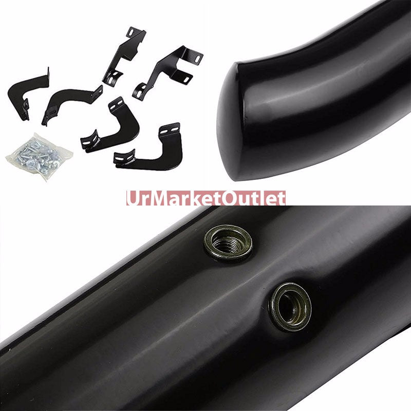 Curved End Black Running Board Nerf Bar For 05-22 Toyota Tacoma Crew Cab