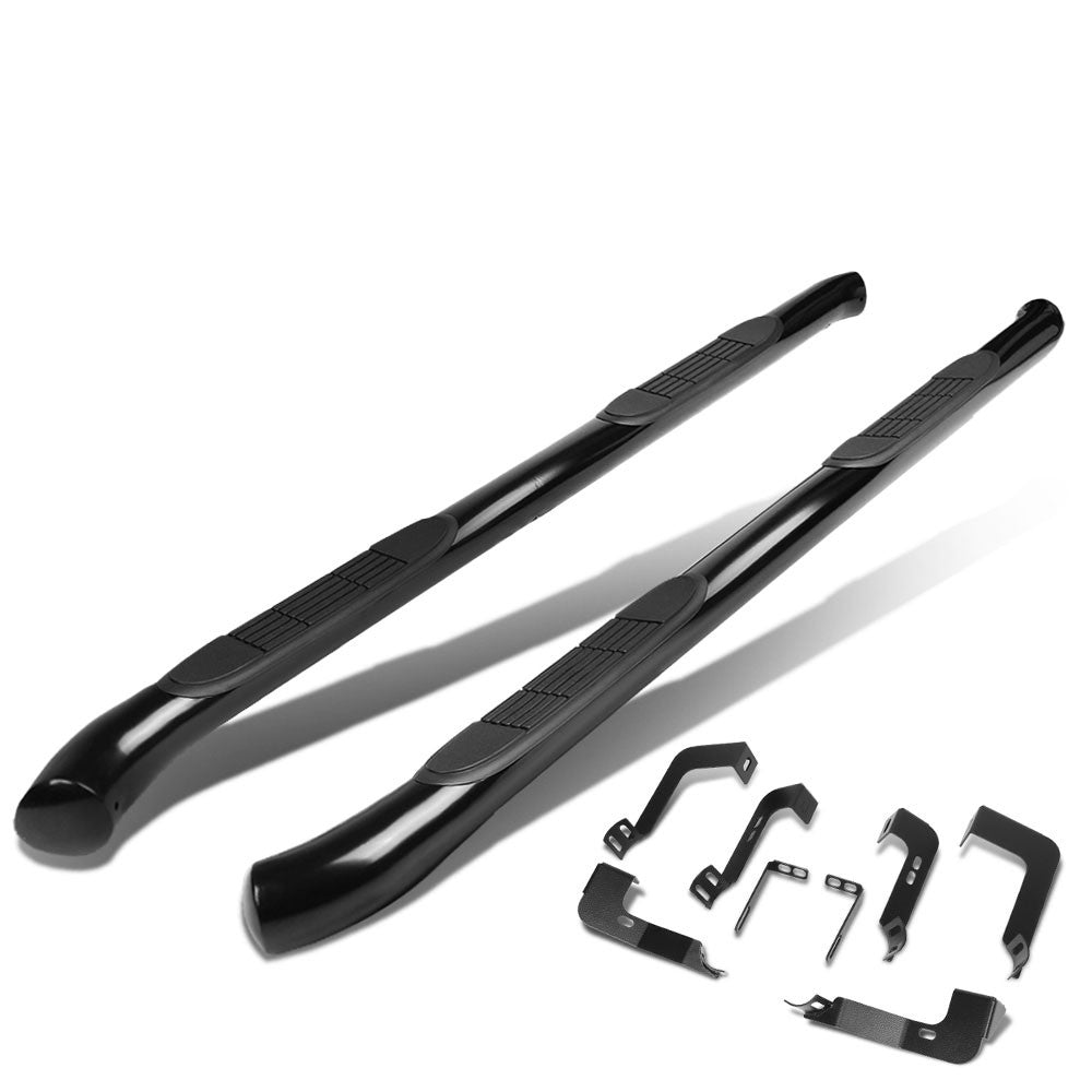 Curved End Black Running Board Nerf Bar For 99-14 Silverado GMT800/900 Crew Cab