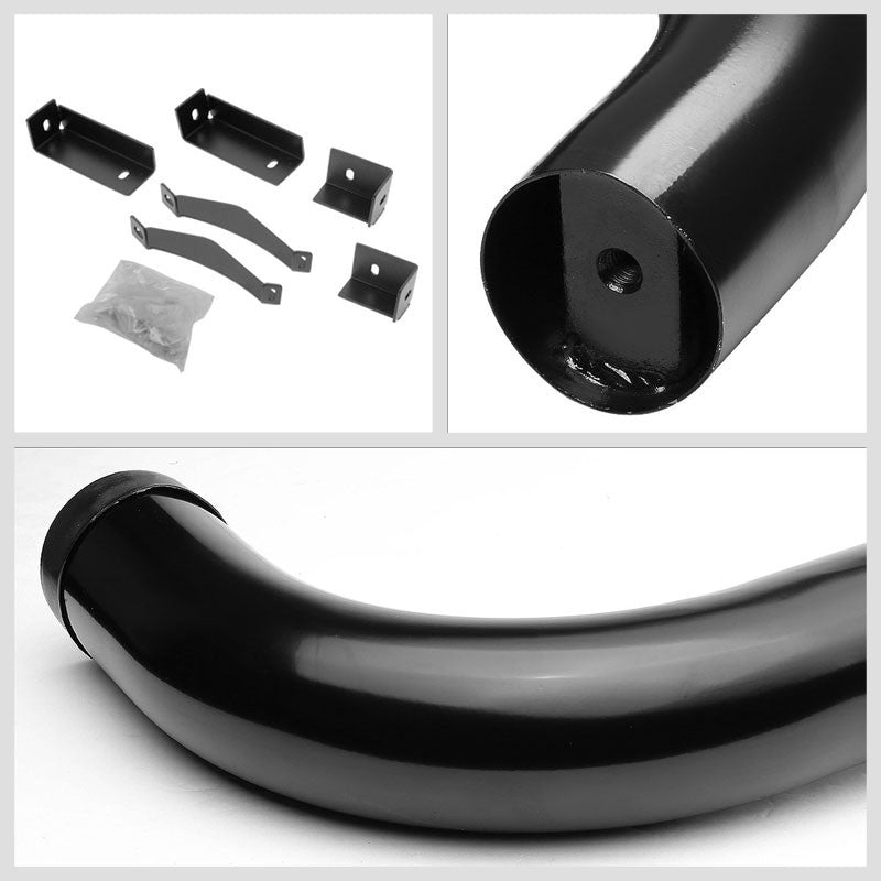 90 Bend End Black Running Board Nerf Bar For 04-15 Nissan Titan A60 Crew Cab