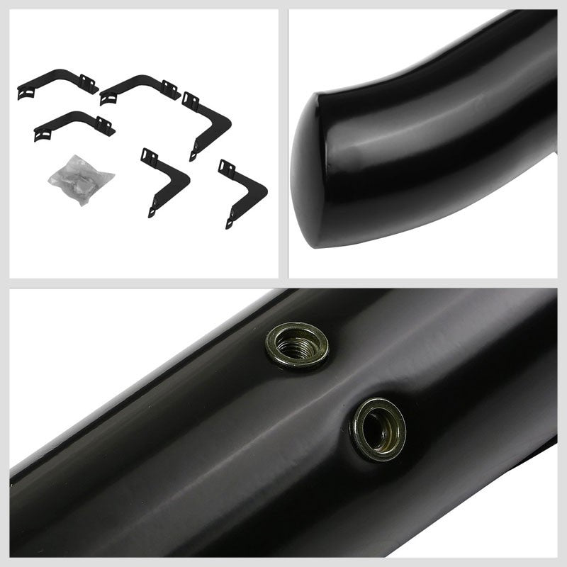 Curved End Black Running Board Nerf Bar For 05-21 Frontier D40 Crew Cab