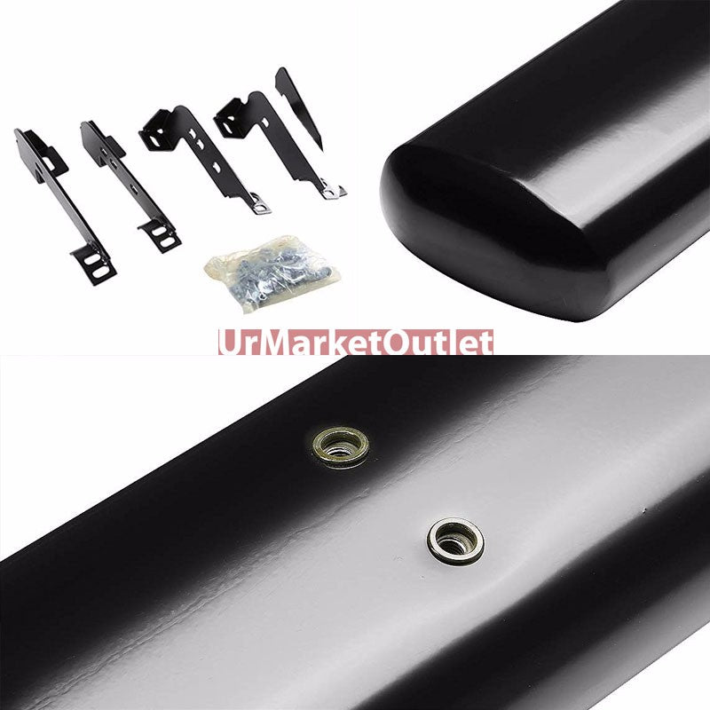 Straight Design Black Running Board Nerf Bar For 99-19 Silverado Standard Cab