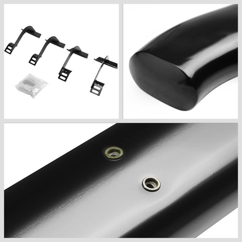 Curved End Oval Black Running Board Nerf Bar For 15+ Ford F-150 Extended Cab
