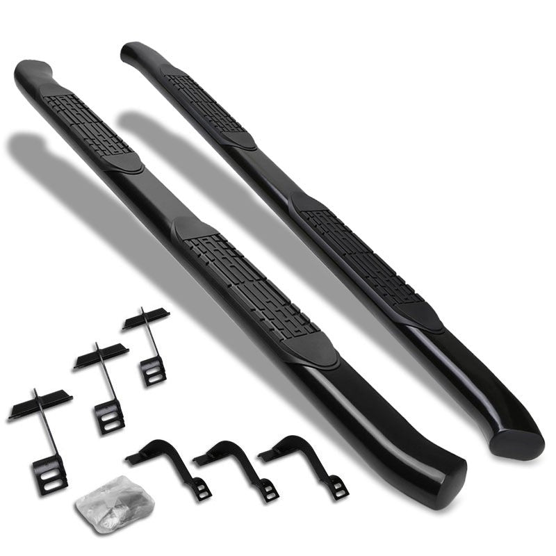 Curved End Oval Black Running Board Nerf Bar For 15+ F-150 P552 P702 Crew Cab
