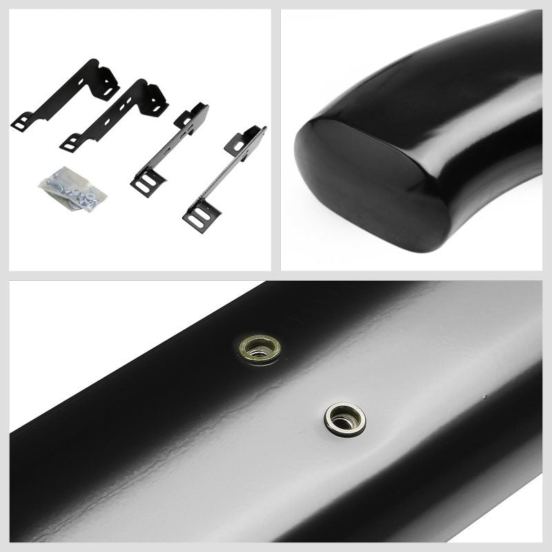 Curved End Oval Black Running Board Nerf Bar For 99-19 Silverado Standard Cab