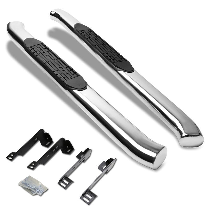 Curved End Oval Metal Running Board Nerf Bar For 99-19 Silverado Standard Cab