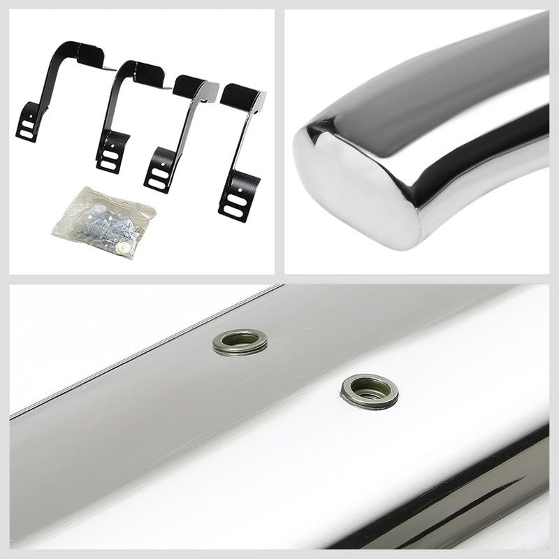 Curved End Oval Metal Running Board Nerf Bar For 09+ Dodge Ram 1500 Standard Cab