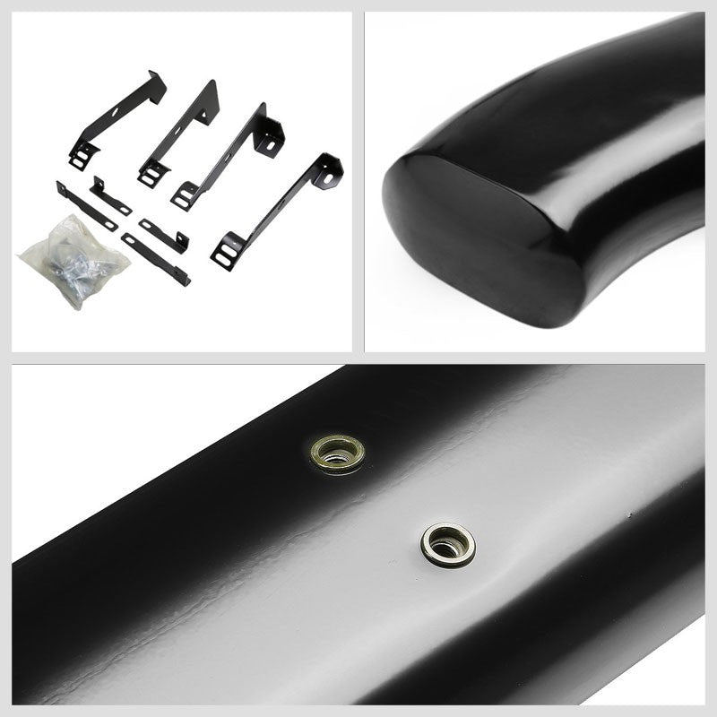 Curved End Oval Black Running Board Nerf Bar For 02-08 Ram 1500 Extended Cab