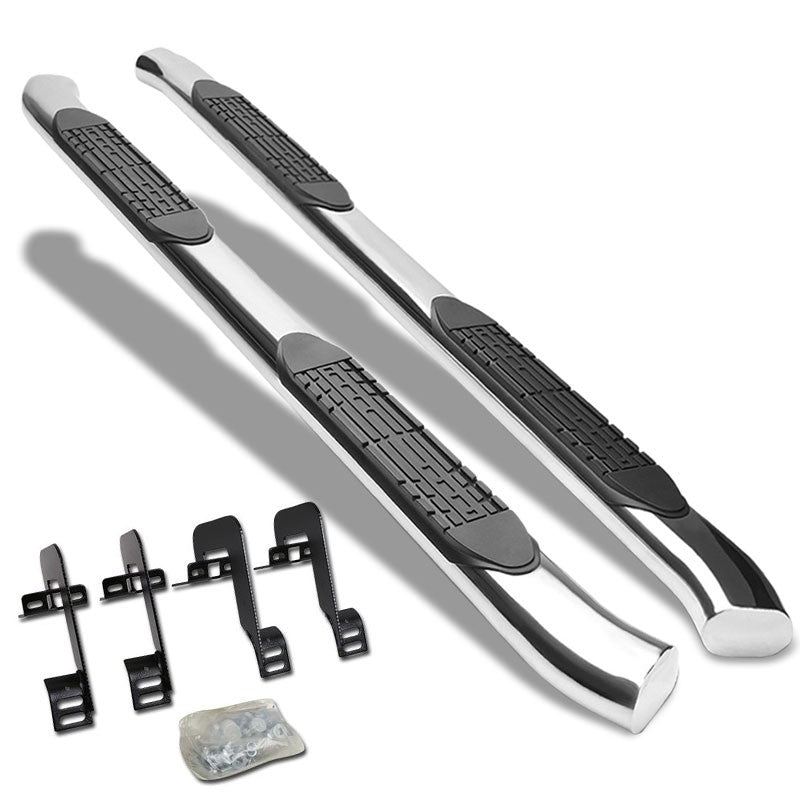 Curved End Oval Metal Running Board Nerf Bar For 04-14 Ford F-150 Crew Cab