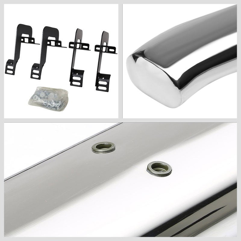 Curved End Oval Metal Running Board Nerf Bar For 04-14 Ford F-150 Crew Cab