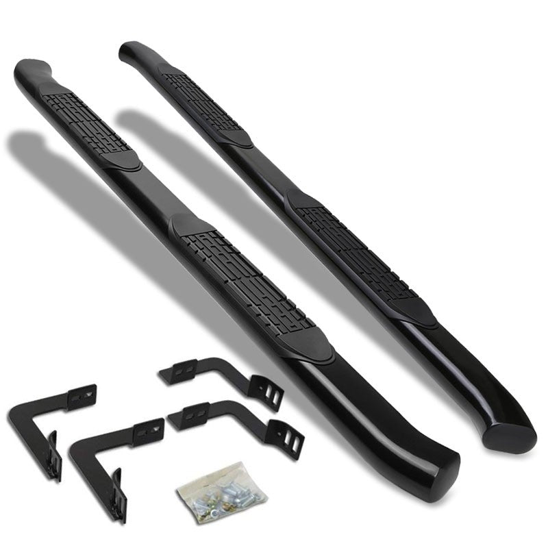 Curved End Oval Black Running Board Nerf Bar For 05-21 Frontier D40 Crew Cab