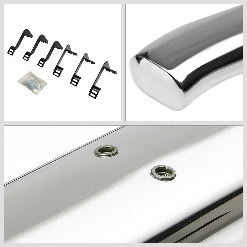 Curved End Oval Metal Running Board Nerf Bar For 04-15 Nissan Titan A60 Crew Cab