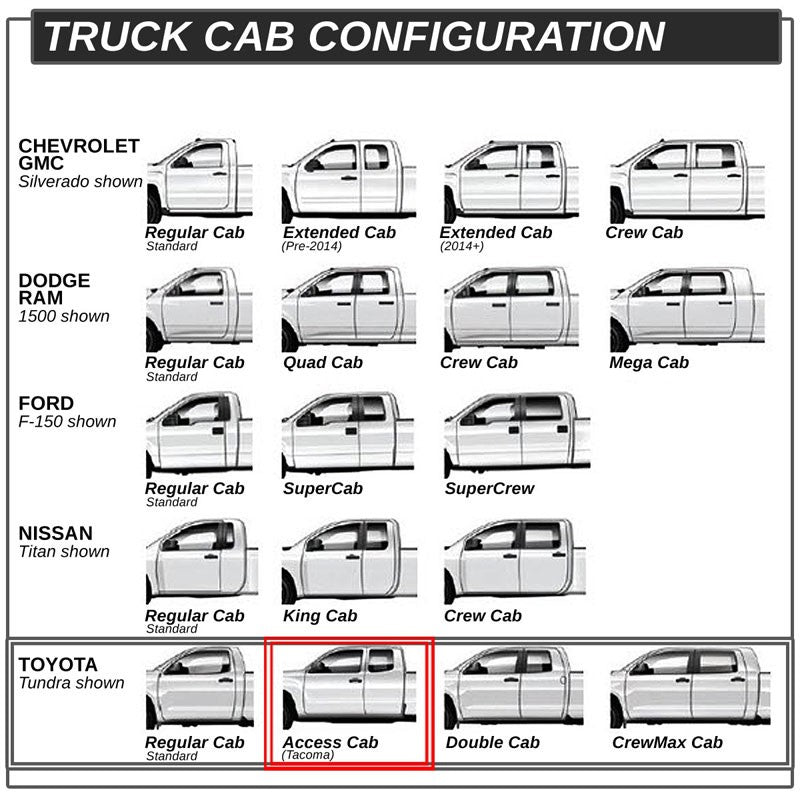 Extruded Trapezoid Metal Running Board Bar For 05-22 Toyota Tacoma Extended Cab