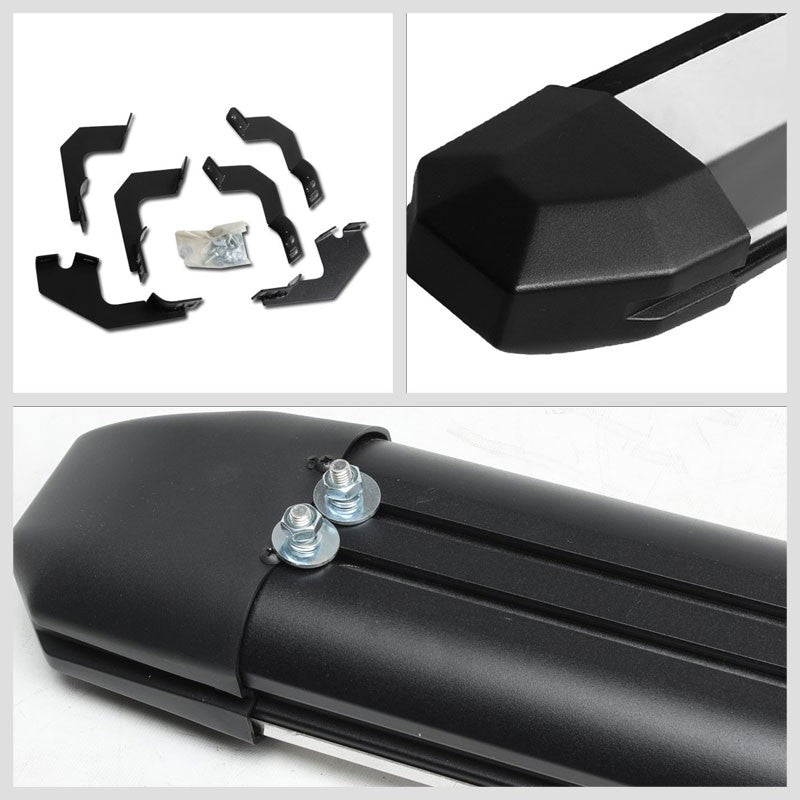 Extruded Trapezoid Metal Running Board Bar For 05-22 Toyota Tacoma Extended Cab