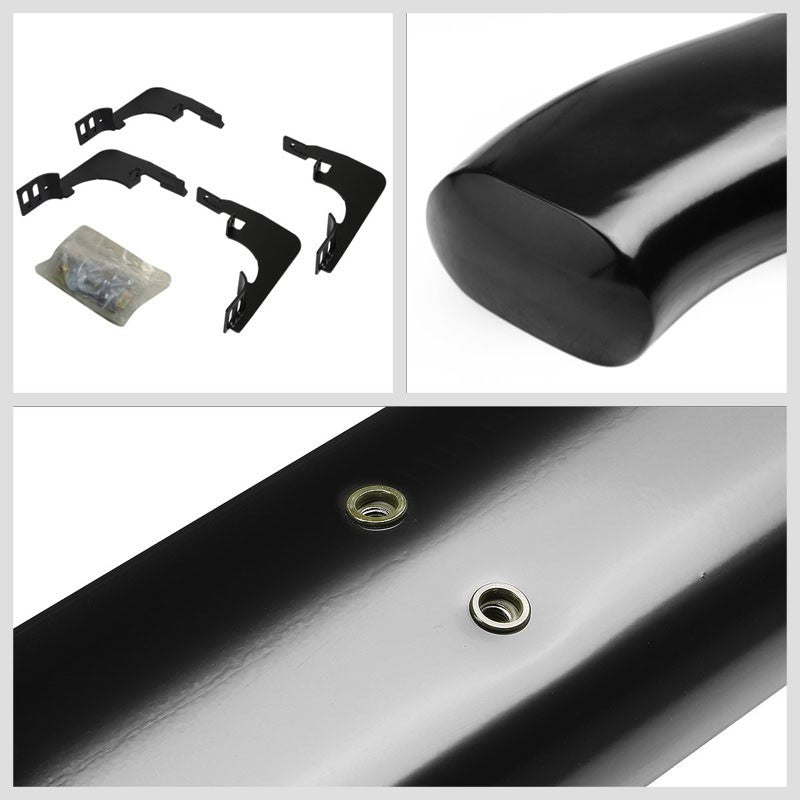 Oval Tubular Black Running Board Nerf Bar For 99-19 Silverado Standard Cab