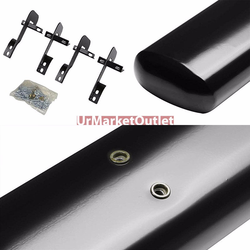 Straight Oval Black Running Board Nerf Bar For 01-03 Ford F-150 PN-96 Crew Cab
