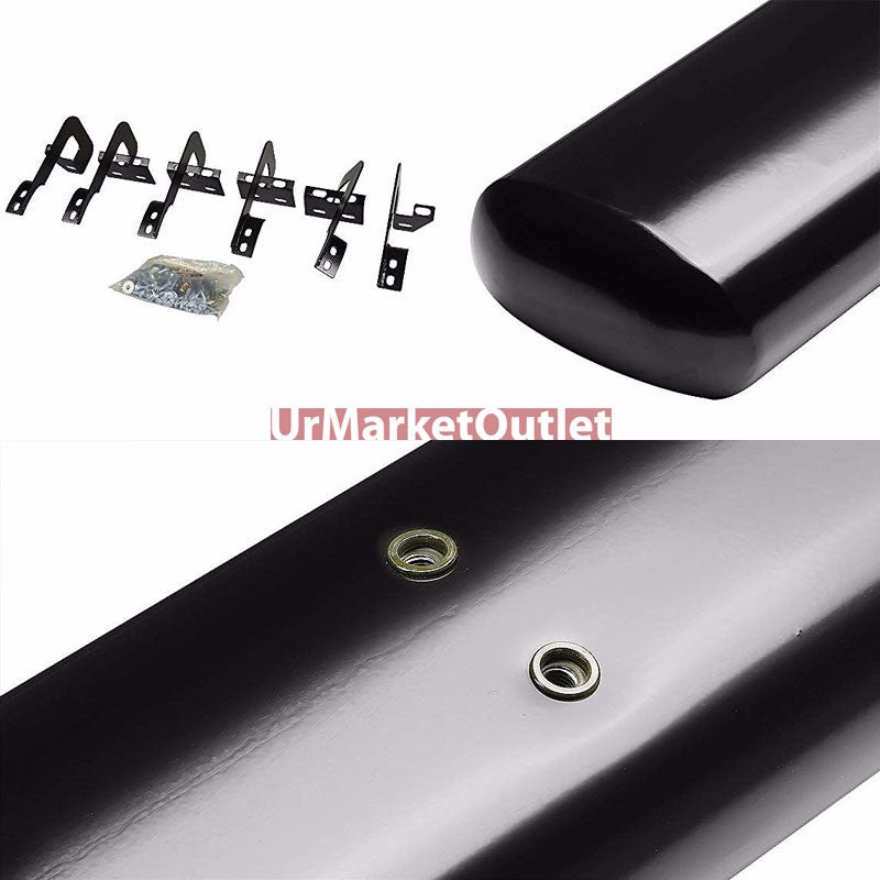 Straight Oval T2 Black Running Board Nerf Bar For 09-14 Ford F-150 Extended Cab