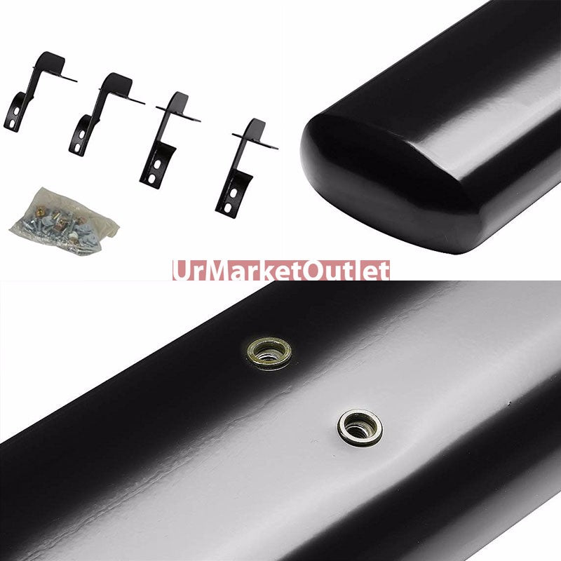 Straight Oval Black Running Board Nerf Bar For 99-16 Ford SuperDuty Extended Cab