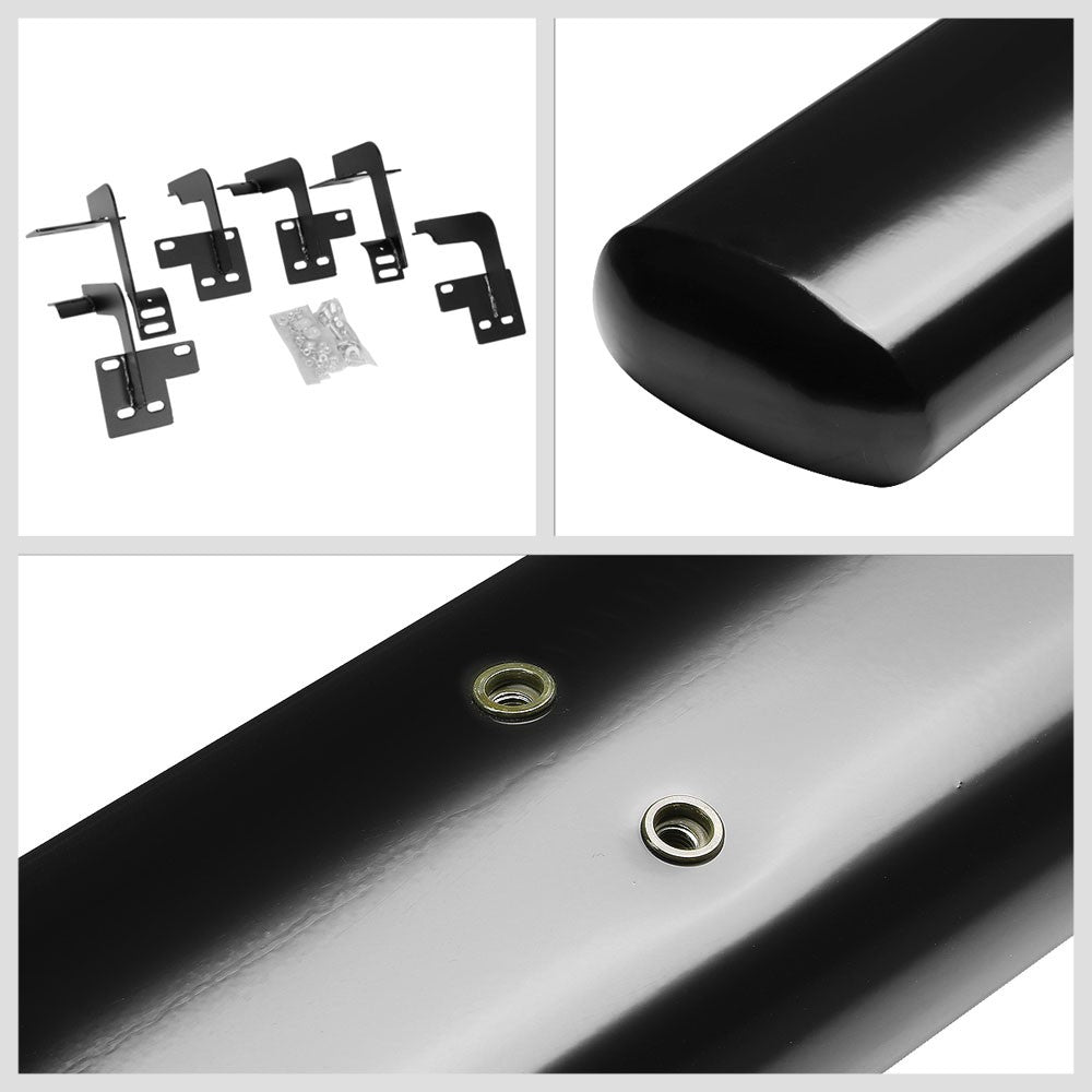 Straight Oval Black Running Board Nerf Bar For 19+ Ram 1500 DT Gen Extended Cab