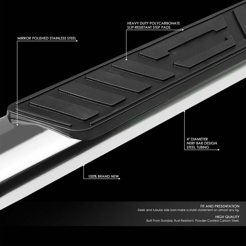 Straight Oval Metal Running Board Nerf Bar For 19+ Silverado/Sierra Crew Cab