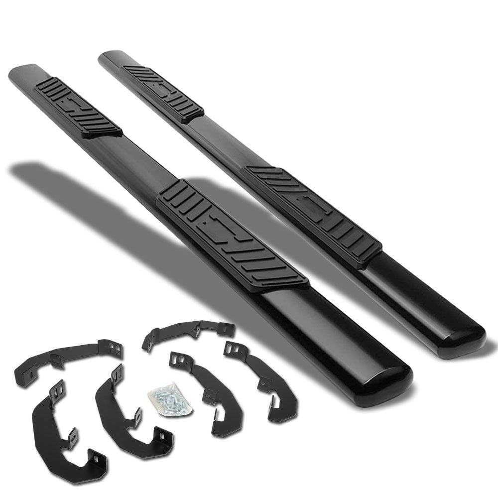 Straight Oval Black Running Board Nerf Bar For 19+ Silverado T1XX Extended Cab