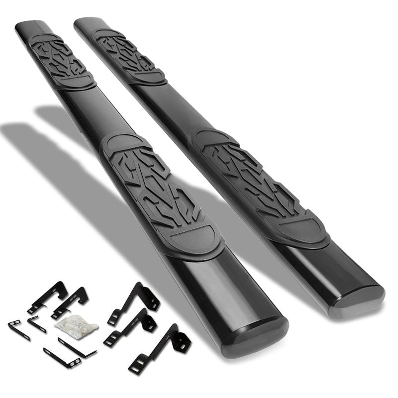 Straight Oval Black Running Board Nerf Bar For 07-18 Sierra 1500 Extended Cab