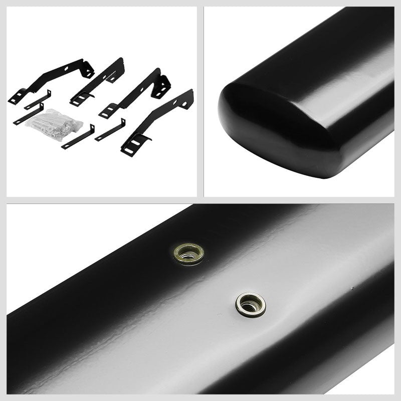 Oval Tubular Black Running Board Nerf Bar For 98-02 Dodge Ram Extended Cab