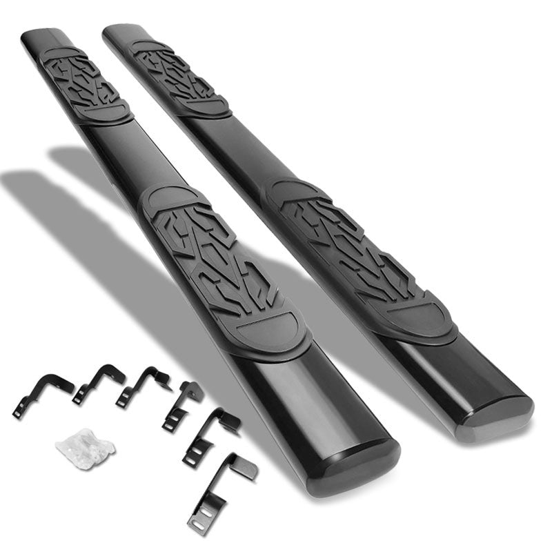 Straight Oval Tubular Black Running Board Nerf Bar For 09-18 Ram 1500 Crew Cab