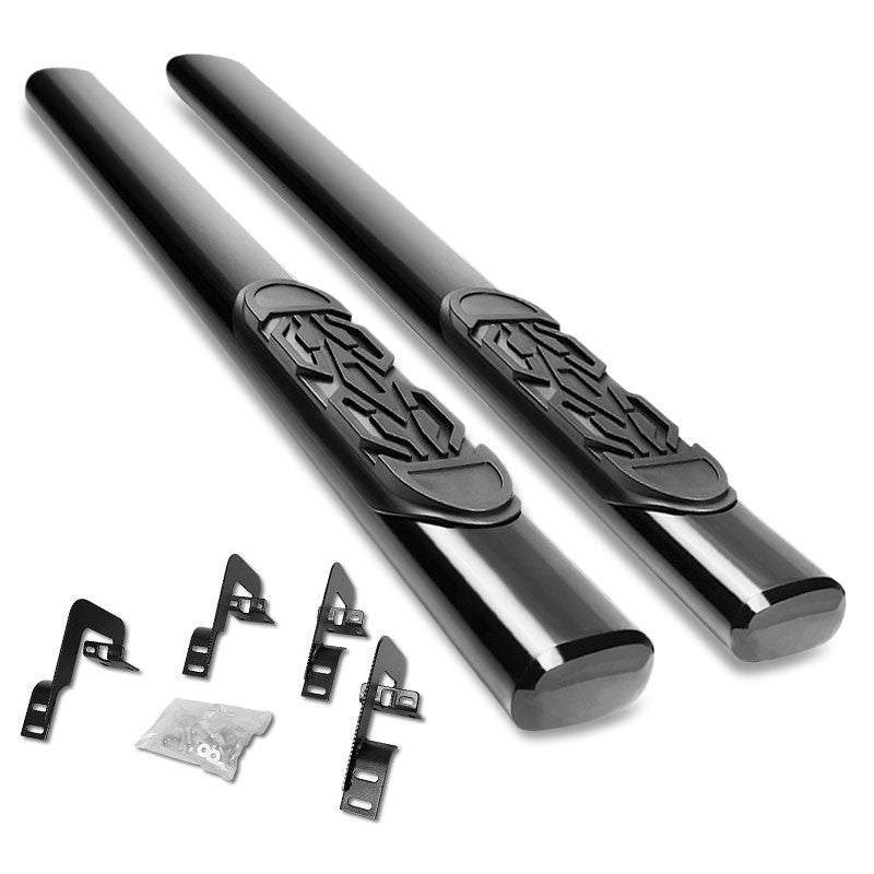 Straight Oval Tubular Black Running Board Nerf Bar For 04-14 F-150 Standard Cab