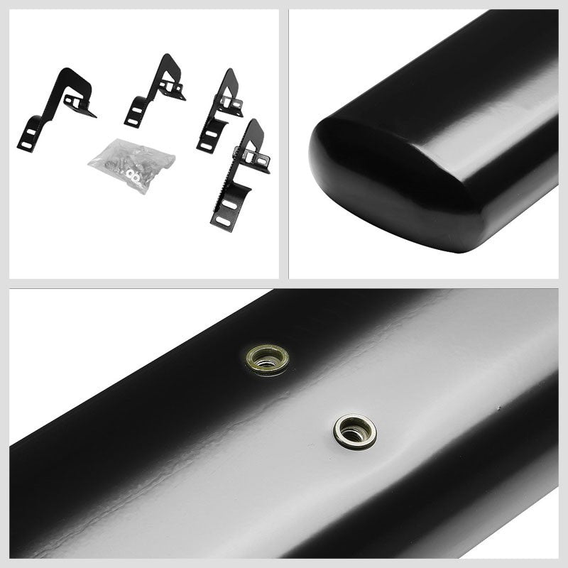 Straight Oval Tubular Black Running Board Nerf Bar For 09-14 F-150 Extended Cab