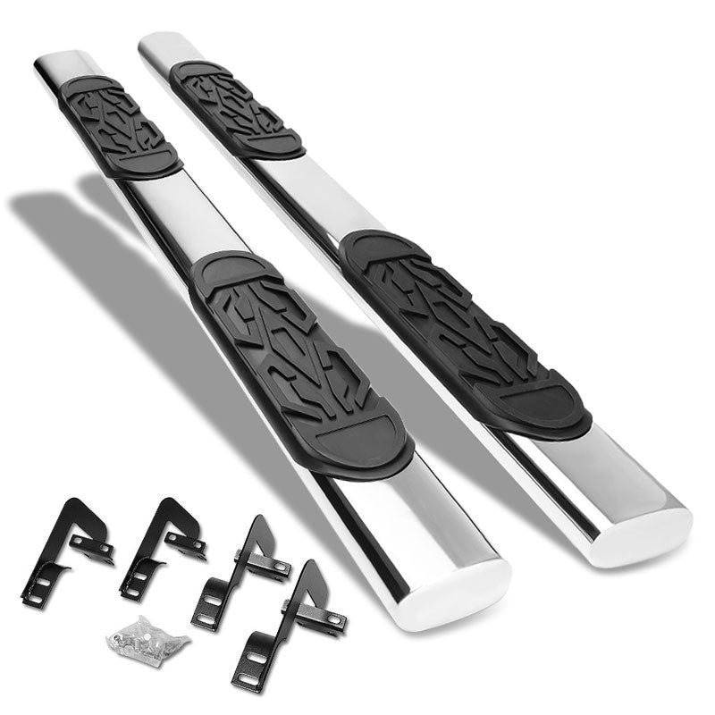 Straight Oval Tubular Metal Running Board Nerf Bar For 01-03 Ford F-150 Crew Cab
