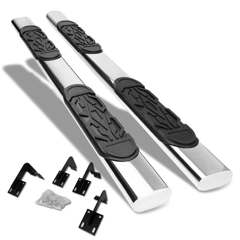 Straight Oval Tubular Metal Running Board Nerf Bar For 99-16 Ford SD Crew Cab