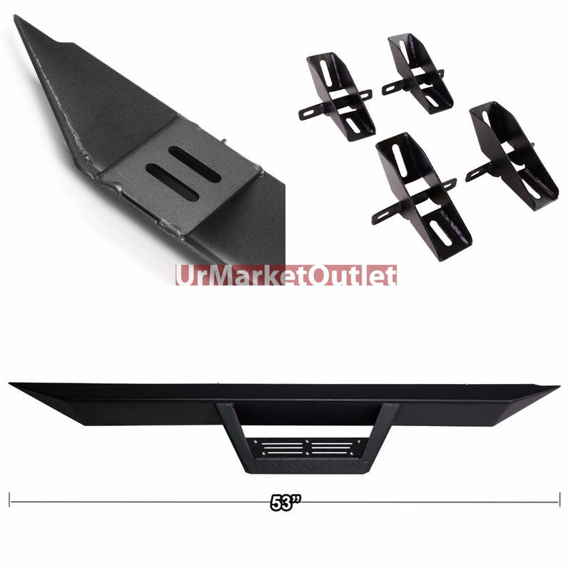 Step-Down Black Running Board Nerf Bar For 07-18 Jeep Wrangler 2-Door (JK)