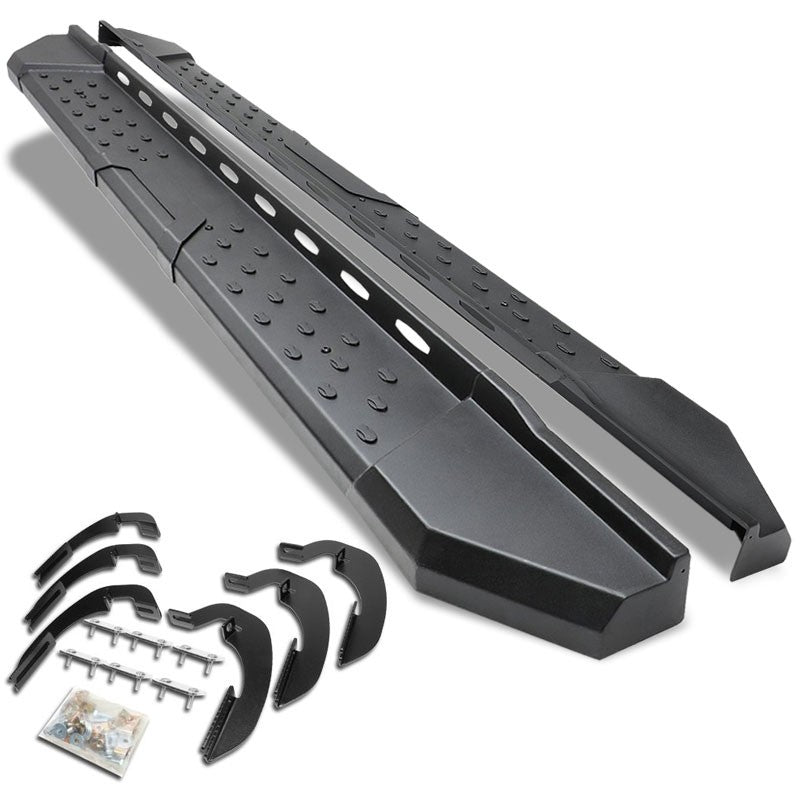Industrial Black Running Board Nerf Bar For 07-18 Silverado Sierra 1500 Crew Cab