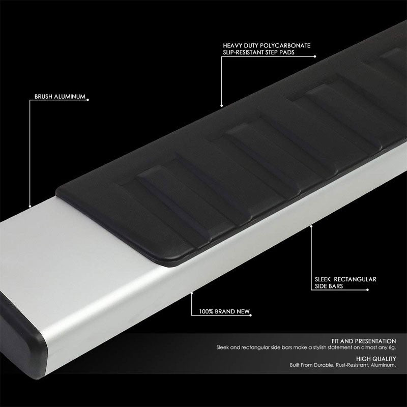 Flat Board Cross Metal Running Board Nerf Bar For 07-18 Silverado 1500 Crew Cab