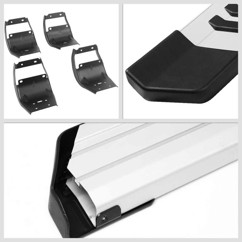 Flat Board Stripe Pad Metal Alu Running Board Nerf Bar For 15+ F150 Crew Cab