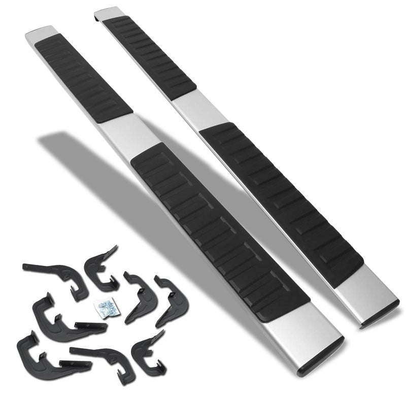 Extruded Flat Metal Running Board Nerf Bar For 07-18 Silverado 1500 Crew Cab