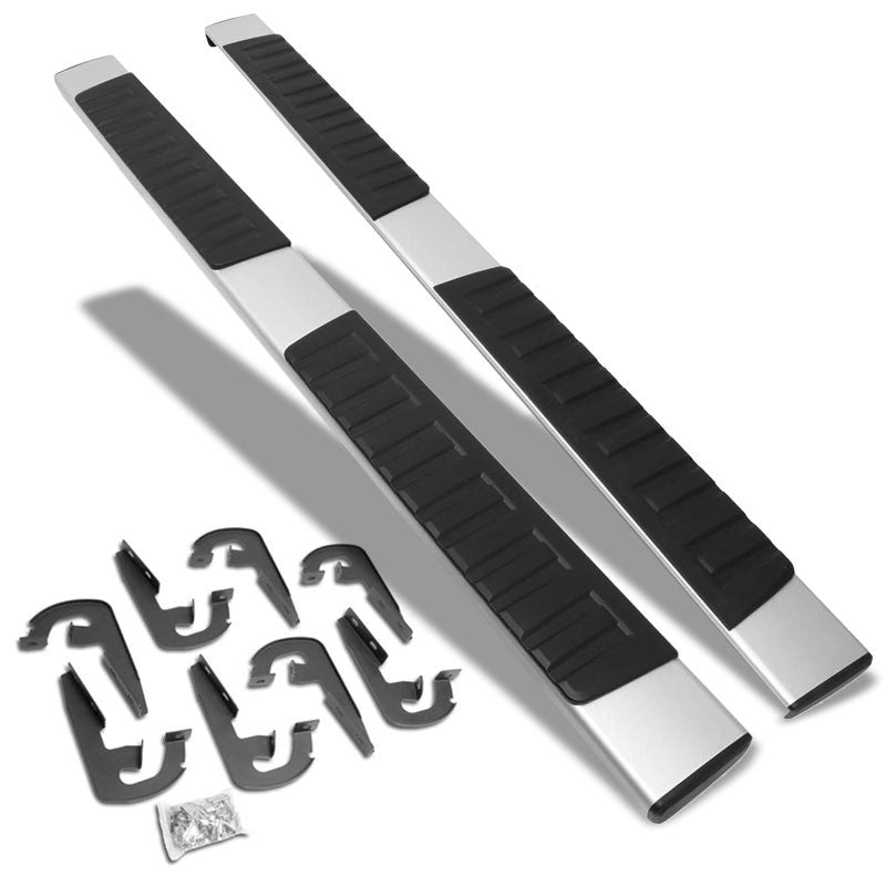 Extruded Flat Metal Running Board Nerf Bar For 04-14 Ford F-150 Crew Cab