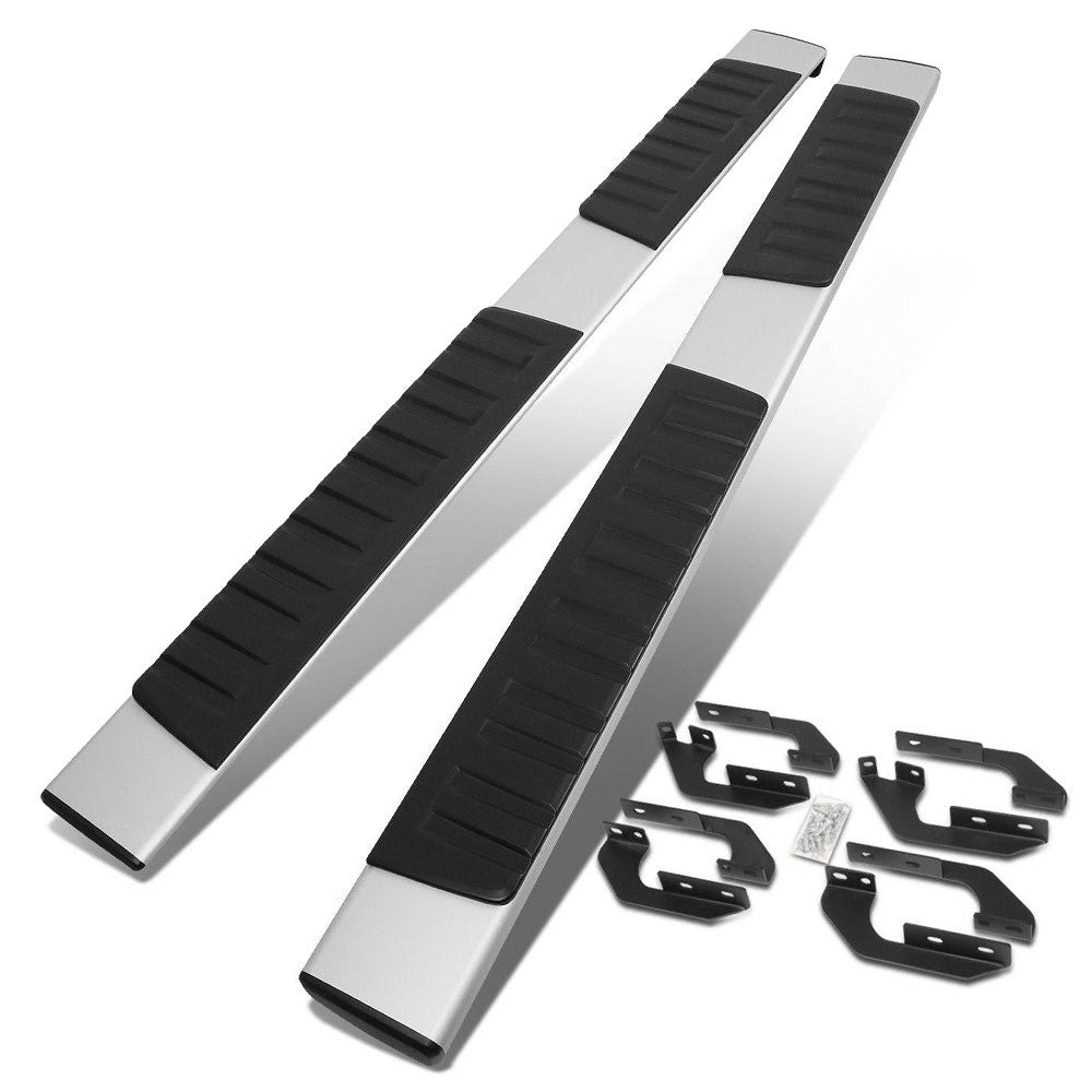 Flat Board T2 Black/Silver Running Board Nerf Bar For 07-21 Tundra Extended Cab