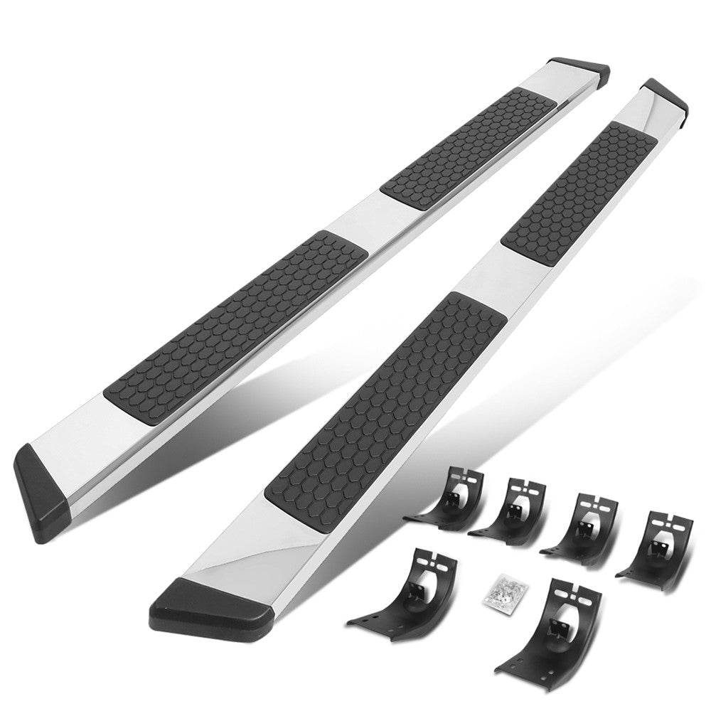 88" Flat Honeycomb 2 Pad Metal Running Board Nerf Bar For 09-18 Ram Crew Cab