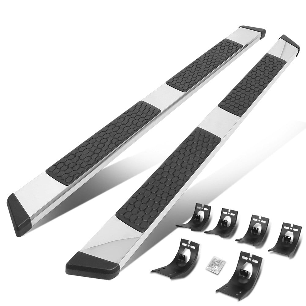 80" Flat Honeycomb 2 Pad Metal Running Board Nerf Bar For 09-18 Ram Crew Cab