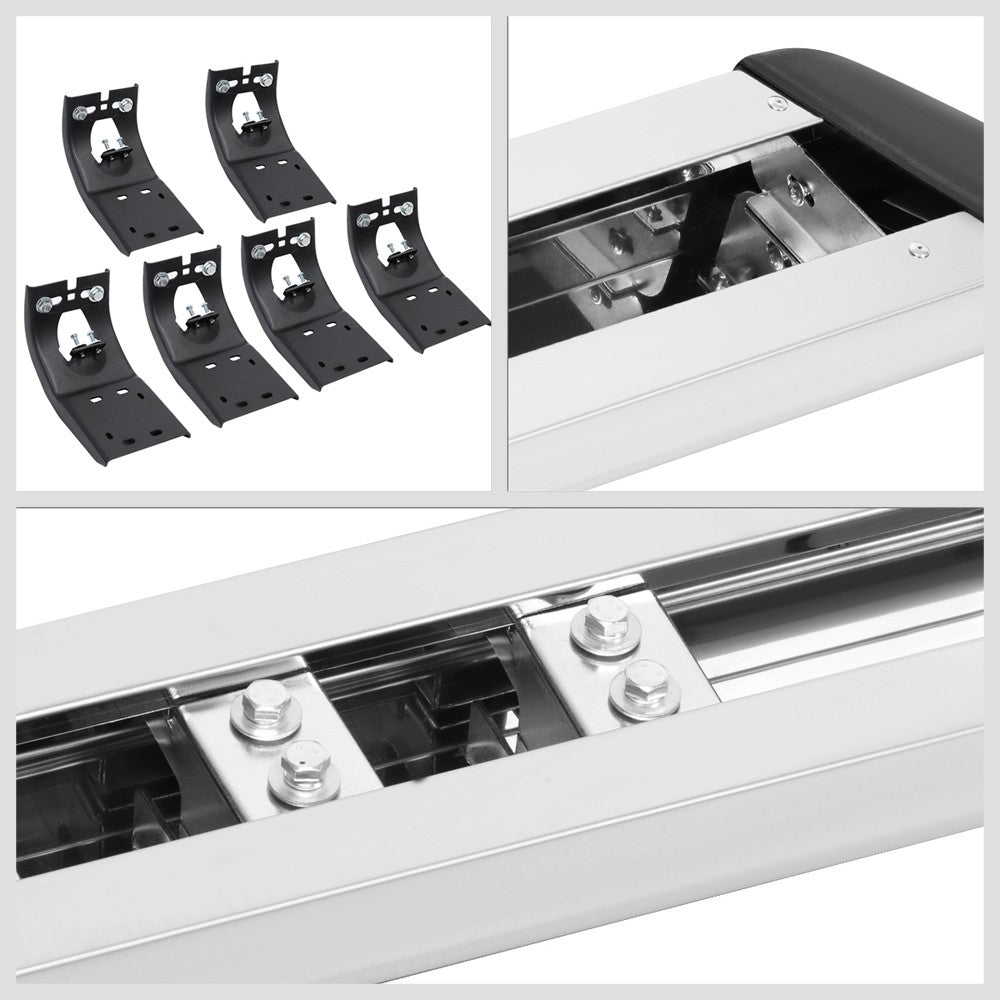 80" Flat Honeycomb 2 Pad Metal Running Board Nerf Bar For 09-18 Ram Crew Cab