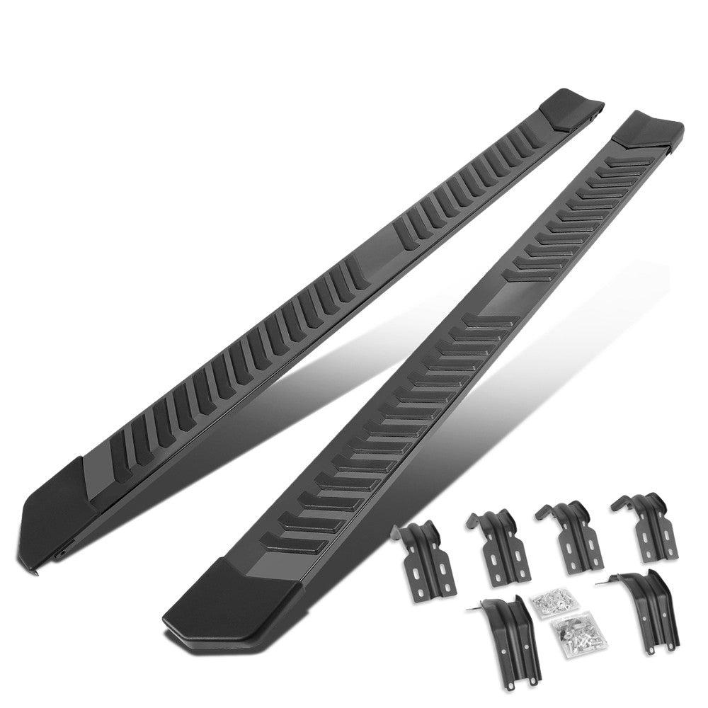 Flat Black Aluminum Running Board Nerf Bar For 99-16 Ford Super Duty Crew Cab